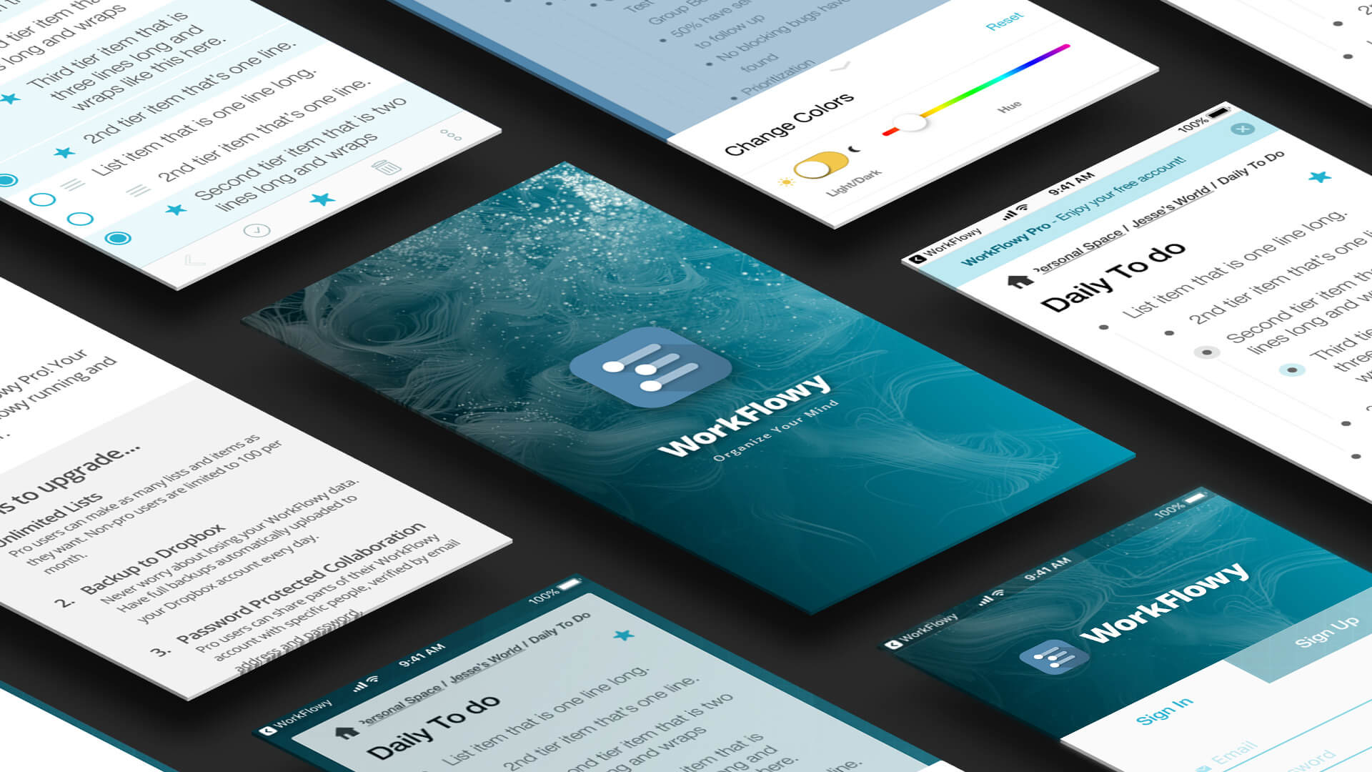 Workflowy . Desktop + Mobile App